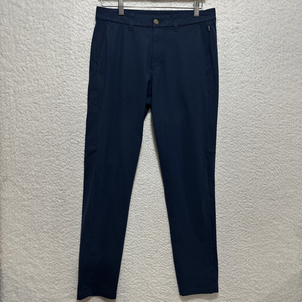 Lululemon Commission Pant Classic Men's 31 Navy Warpstreme Pockets Belt Loops